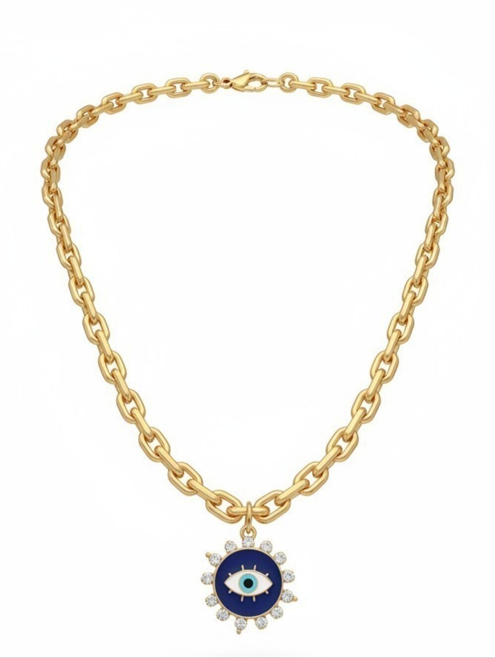 💙▪️House of Harlow ▪️1960 Gold Necklace with Blue Evil Eye Pendant